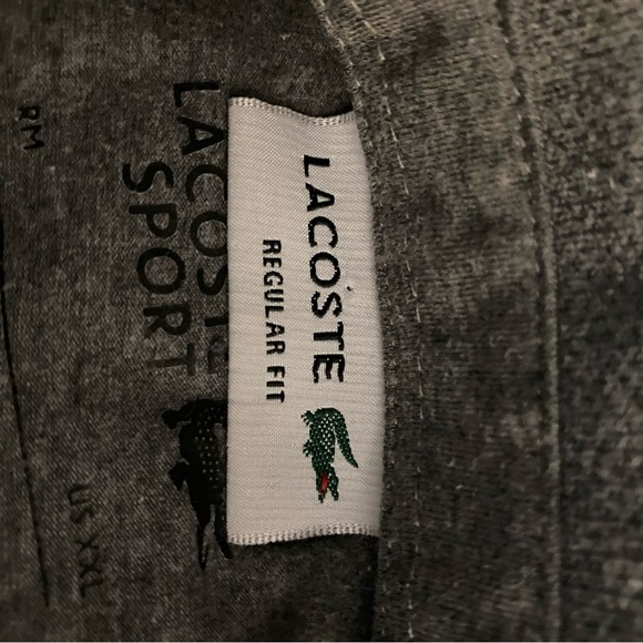 Lacoste Polo Shirt Grey Regular Fit Short Sleeve Spell out Y XXL Preppy - Picture 3 of 11